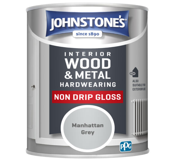 Johnstones Interior Wood and Metal Hardwearing Gloss in Manhattan Grey