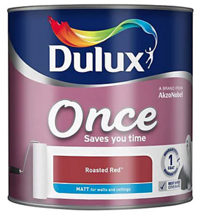Dulux Once Matt emulsion in Roasted Red